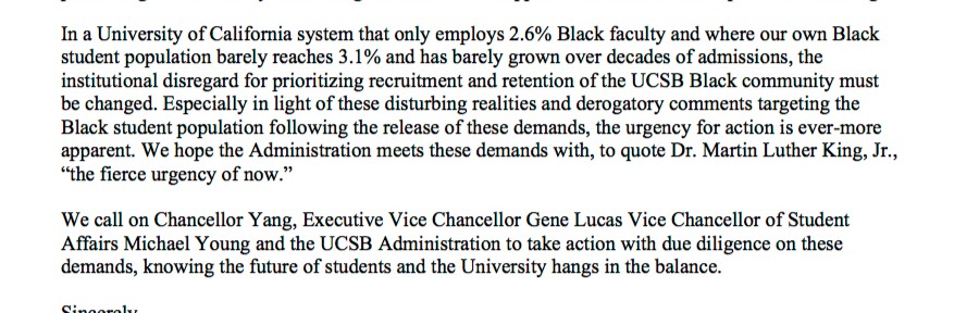 ASUCSB Executives Call on Campus Administration to Meet Demands of Black Students